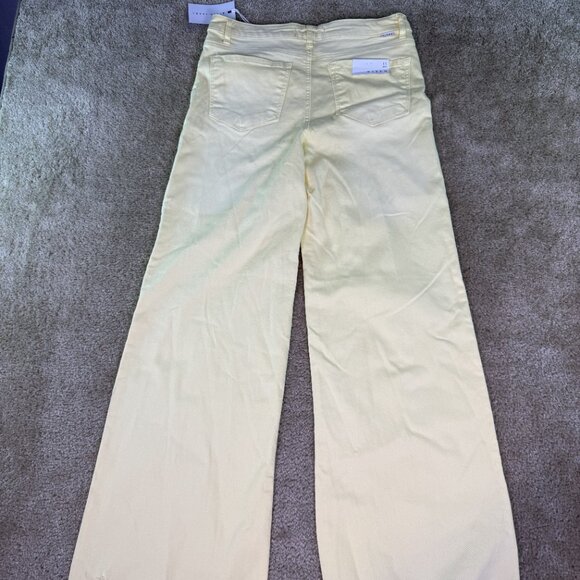 Risen Womens Raw Hem Wide Leg Jeans Yellow Sz 11 30 RDP5383 High Rise 32X32 E572 - Picture 9 of 16